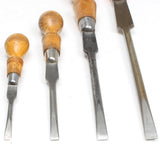 4x Old Wooden Handled Screwdrivers (Beech) - OldTools.co.uk