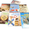 Collection of books on woodworking and toy making on a white background