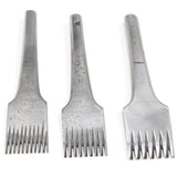 3x Old Leatherworker Pricking Irons - No. 6, 8, 10