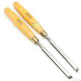 Pair Of Old Marples Skew Chisels – 3/8" (Boxwood) - OldTools.co.uk