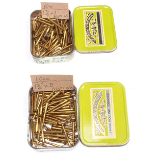 4x Tins Of Brass Slotted Screws (CSK) - 8x2", 8x1 3/4", 8x3/4" (200+ screws)