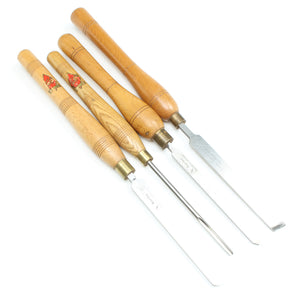4x Old Wood-Turning Tools - UK ONLY - OldTools.co.uk
