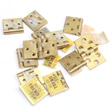 5x Small Jars Of Old Brass Hinges & Catches - OldTools.co.uk
