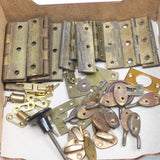 Collection Of Old Brass Hinges & Ironmongery - OldTools.co.uk