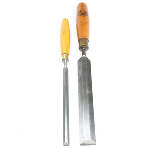 2x Old Marples Paring Chisels – 1/2", 1 1/4" (Boxwood) - OldTools.co.uk