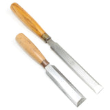 2x Old Bevel Edge Chisels – 1", 1 1/4" (Ash) - OldTools.co.uk