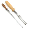 2x Old Socket Paring Chisels – 7mm, 19mm (Ash, Beech) - OldTools.co.uk