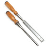2x Old Socket Paring Chisels – 9mm, 19mm (Ash, Beech) - OldTools.co.uk