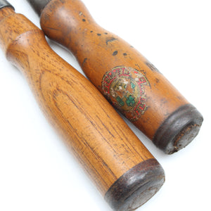 2x Old Socket Paring Chisels – 9mm, 19mm (Ash, Beech) - OldTools.co.uk