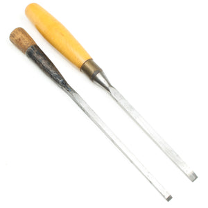 2x Old Mortice Chisels – 7.5mm, 10mm (Boxwood) - OldTools.co.uk