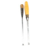 2x Old Mortice Chisels – 7.5mm, 10mm (Boxwood) - OldTools.co.uk