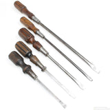 5x Old Wooden Handled Screwdrivers (Beech)