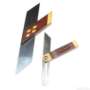 Old William Marples Mitre Square & Sliding Bevel (Mahogany)