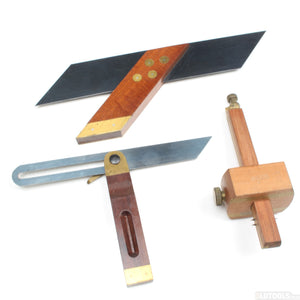 Old Marples Mitre Square, Sliding Bevel & Mortice Gauge (Mahogany)