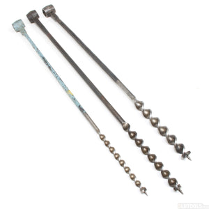 3x Old Eyed Long Auger Drills - 1/2", 3/4", 7/8"