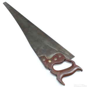 Old Decorative Wooden Handled Hand Saw - 26" - 7tpi (Mahogany)
