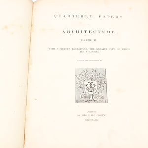 Old Quarterly Papers on Architecture Book | Volume II C.1844 - OldTools.co.uk