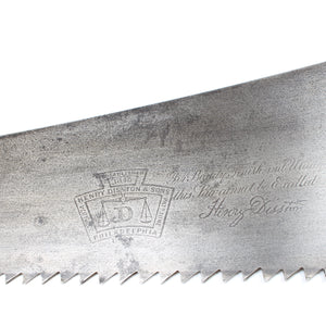 H Disston Philadelphia D8 Fingerhole Rip Saw - 28” - 3 1/2tpi (Apple)