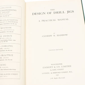The Design of Drill Jigs Book C.1921 - OldTools.co.uk