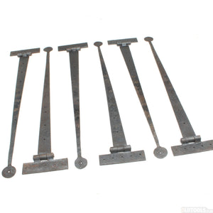6x Old Long Iron Hinges - 18" - OldTools.co.uk