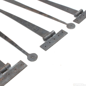 6x Old Long Iron Hinges - 18" - OldTools.co.uk