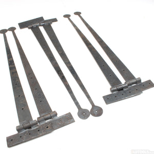 6x Old Long Iron Hinges - 18" - OldTools.co.uk