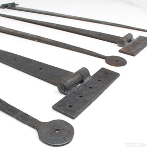 6x Old Long Iron Hinges - 18" - OldTools.co.uk