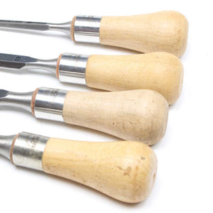 4x Rider Butt Chisels - OldTools.co.uk