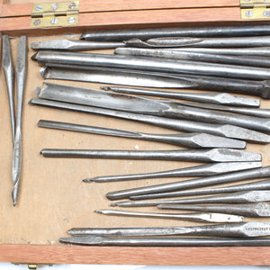 Box Of 30 Old Various Drill Bits / Spoon Bits