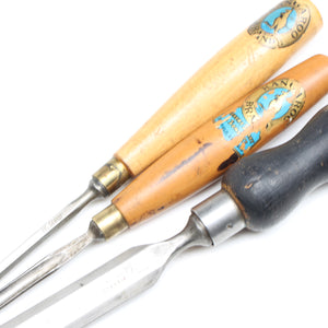 Old Robert Sorby Bevel Edge Chisels & Gouge (Beech, Boxwood)