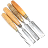 4x Old Marples Bevel Edge Chisels (Boxwood)