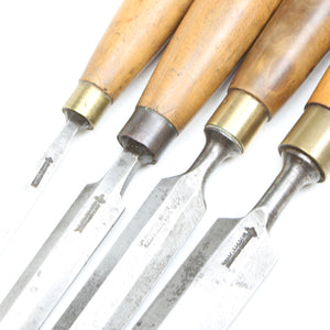 4x Old Marples Bevel Edge Chisels (Boxwood)