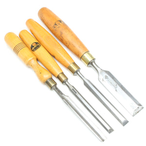 Old Marples Bevel Edge Chisels & Firmer Gouge (Boxwood)
