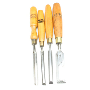 Old Marples Bevel Edge Chisels & Firmer Gouge (Boxwood)