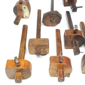 11x Old Wooden Marking Gauges (Display)