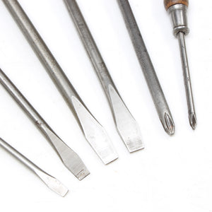 6x Old Stanley Screwdrivers (Beech)