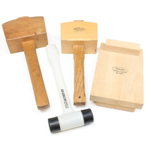 Old Mallets / Carpenters Mallets & Bench Hook (Beech)