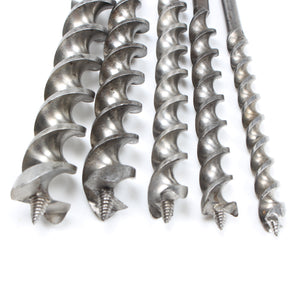 5x Wm Ridgway (Sheffield) Auger Bits - 3/8" - 13/16"
