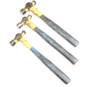 3x Old Ball-Pein Hammers (Ash) - OldTools.co.uk