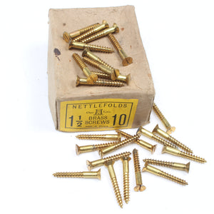 25x Nettlefolds CSK Brass Screws – 1 1/2” x 10