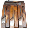9x Old Early Madox Wooden Hollow & Round Planes C. 1748-1775 (Beech) - OldTools.co.uk