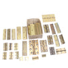 Old Tin Containing Many Old Brass Hinges