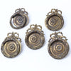 5x Decorative Old Brass Ring Handles - OldTools.co.uk