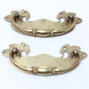 2x Decorative Brass Chest Handles - OldTools.co.uk