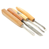 4x Old Wood Carving Tools (Beech)