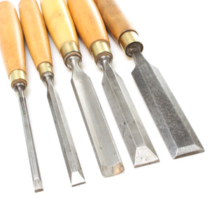 5x Sorby Bevel Edge Chisels and Gouge (Boxwood)