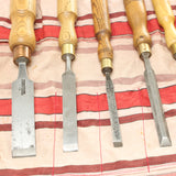 9x Old Woodwork Chisels and Gouge (Ash, Beech)
