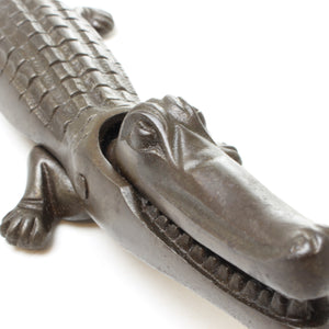 SOLD - Old Large Cast Iron Crocodile Nutcracker
