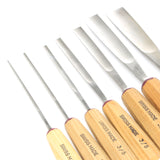SOLD - 7x Pfeil Wood Carving Gouges - Series 3 (Ash)