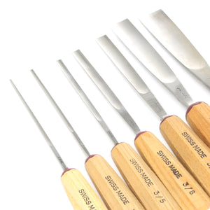 SOLD - 7x Pfeil Wood Carving Gouges - Series 3 (Ash)